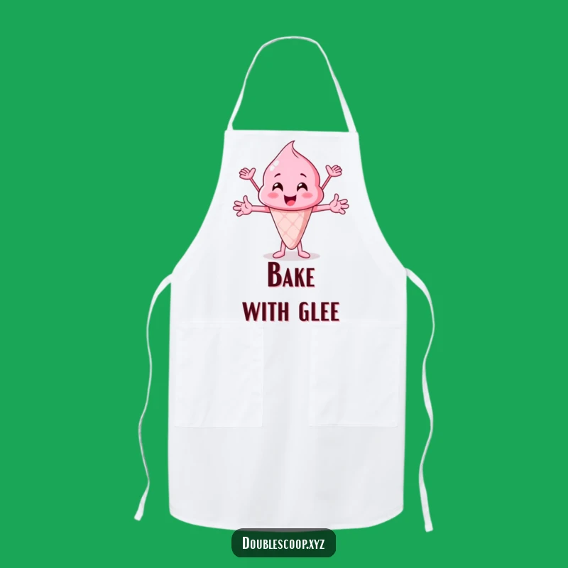 Funny Pink Ice Cream Scoop Cheering Apron - Cook with a Smile and a Cheer!