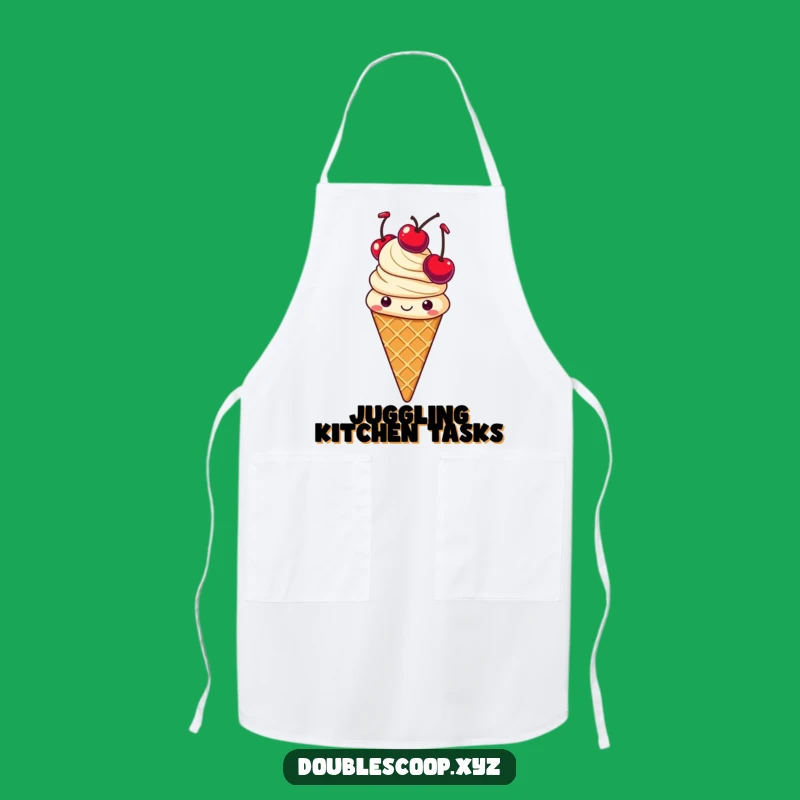 Funny Juggling Ice Cream Apron - Cheerful Kitchen Wear for Humorous Cooks