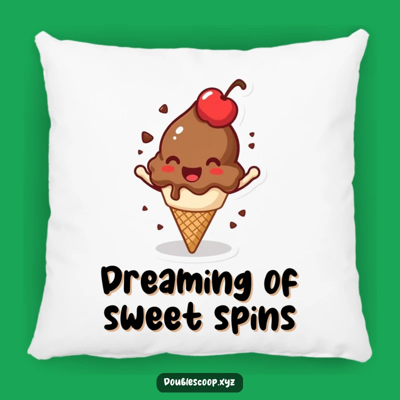Funny Spinning Ice Cream Pillow - Soft and Jovial Cushion for Comfort