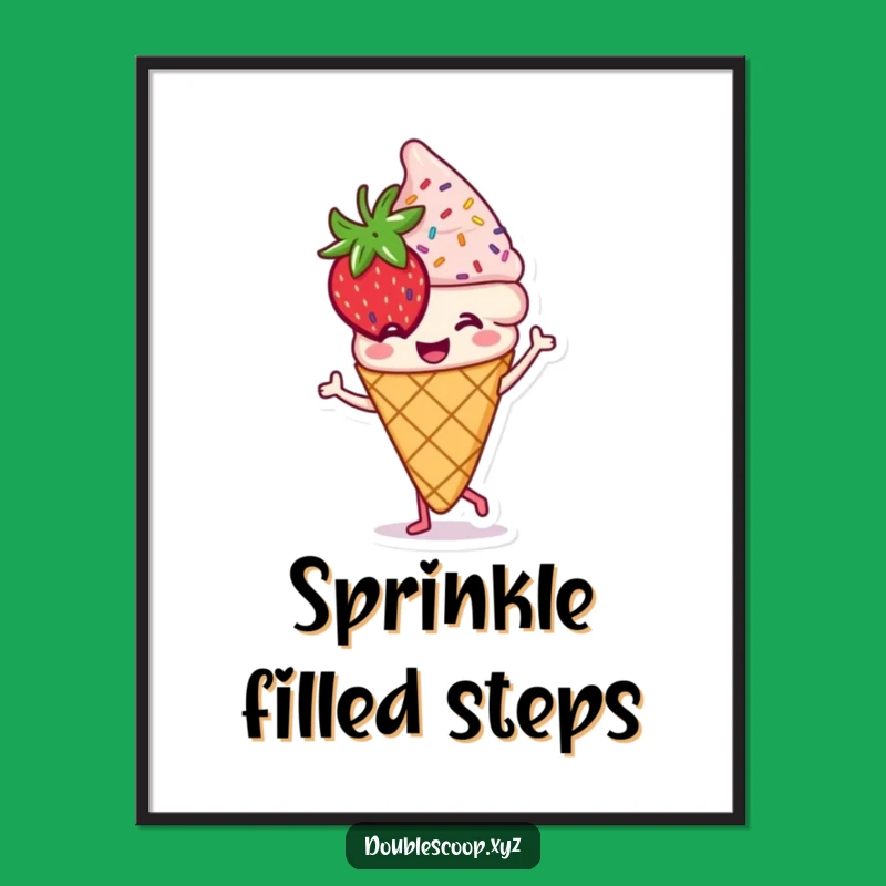 Funny Dancing Ice Cream Digital Art - Instant Sweet Decor for Humorous Spaces