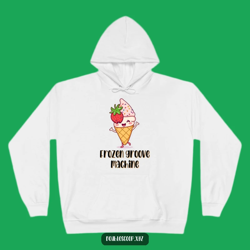 Cozy Funny Dancing Ice Cream Hoodie - Warm and Sweet Apparel for Humorous Fans