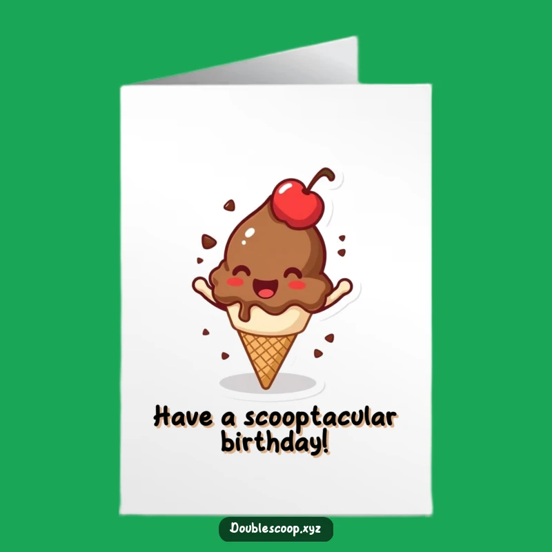 Free Printable Funny Birthday Card: Spinning Chocolate Ice Cream - Hilarious Downloadable Treat
