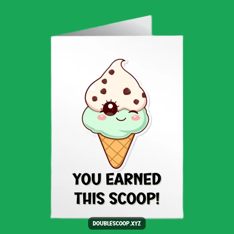 Free Printable Congrats Card: Winking Ice Cream Cone Funny Downloadable Gift
