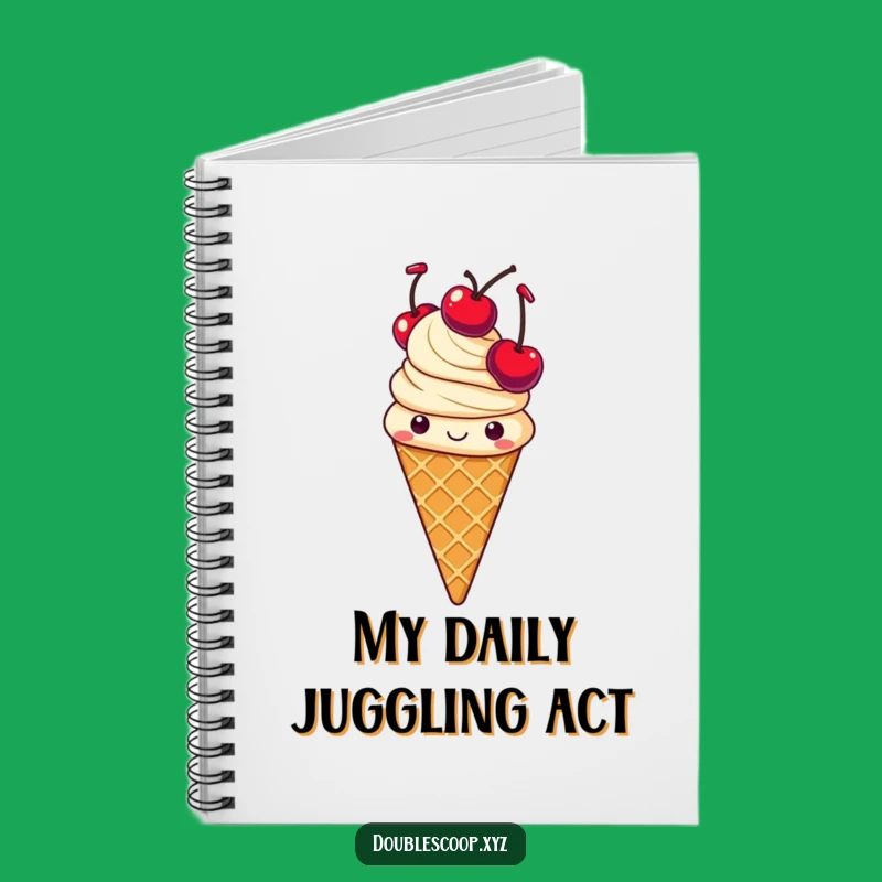 Funny Juggling Ice Cream Notebook - Jot Down Ideas with Cheerful Humor