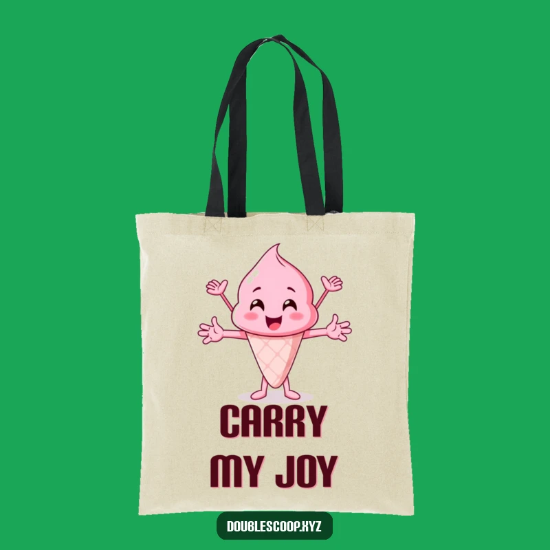 Funny Pink Ice Cream Scoop Cheering Tote Bag - Carry Your Cheer Everywhere!